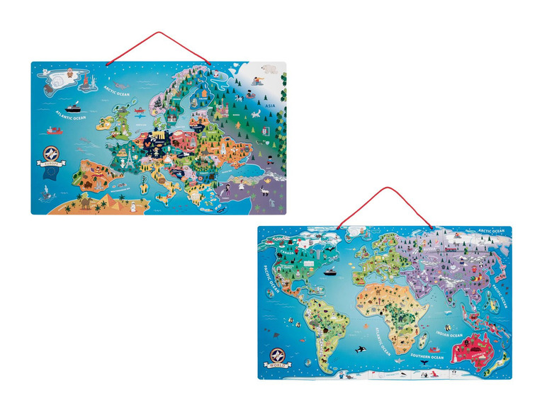 Pełny ekran: Playtive JUNIOR Mapa świata lub Europy z drewna, 1 sztuka - zdjęcie 1