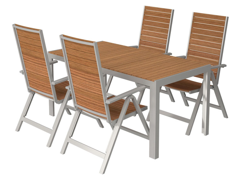 Pełny ekran: florabest Krzesło składane aluminiowe z drewnianym siedziskiem i oparciem, 1 sztuka - zdjęcie 5