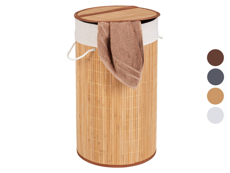 Pełny ekran: Wenko Kosz na pranie bambus, 55 l - zdjęcie 1