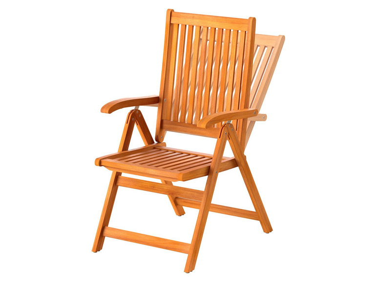 Pełny ekran: florabest Krzesło ogrodowe składane z podłokietnikami z drewna akcjowego - zdjęcie 3