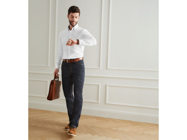 Pełny ekran: NOBEL LEAGUE® Koszula biznesowa męska Slim Fit, z bawełny, biała - zdjęcie 3