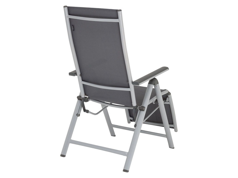 Pełny ekran: florabest Aluminiowy fotel ogrodowy Houston, z podnóżkiem, srebrny/ szary - zdjęcie 3