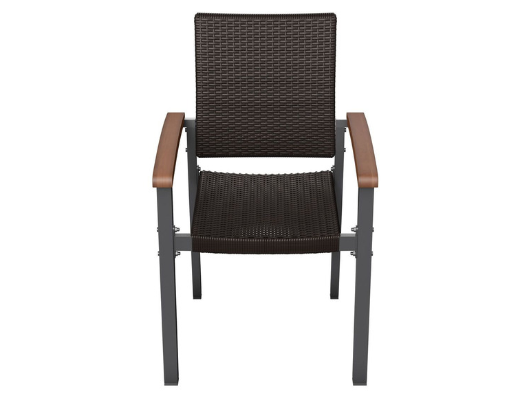 Pełny ekran: florabest Krzesło sztaplowane aluminiowe z podłokietnikami - zdjęcie 1
