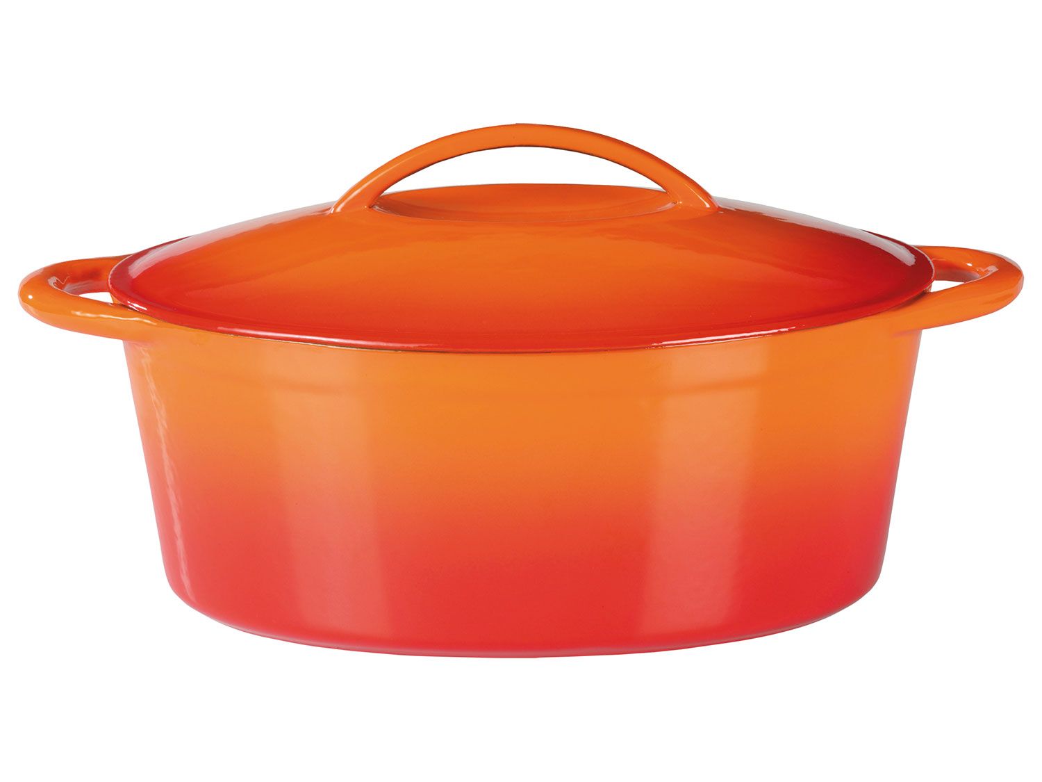 GSW Garnek żeliwny, 4,5 l / Brytfanna, 7 l / Brytfanna 2w1, 5,4 l / Naczynie do tagine, 2 l (Brytfanna, Pomarańczowy, 33 x 25 cm / 7 l)
