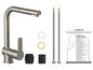 Zestaw baterii kuchennej Schütte z wyciąganą wylewką i instrukcją montażu.