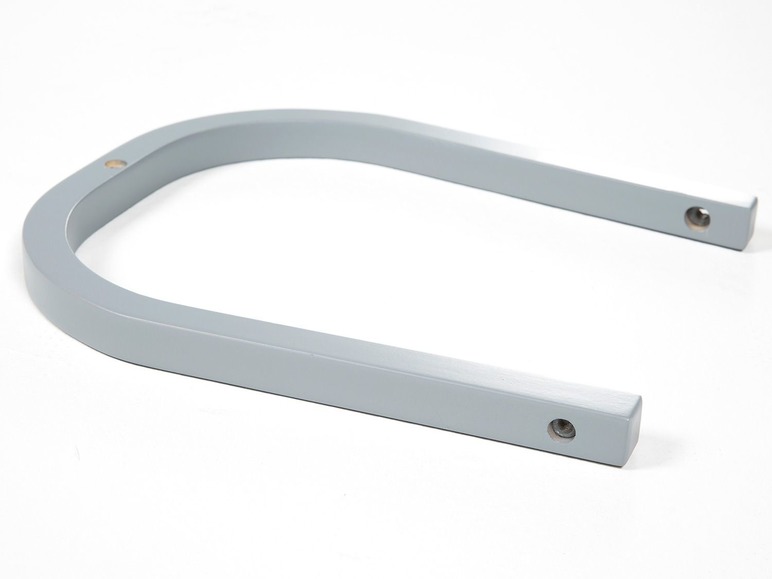 Szary drewniany wieszak na lustro lub obraz.