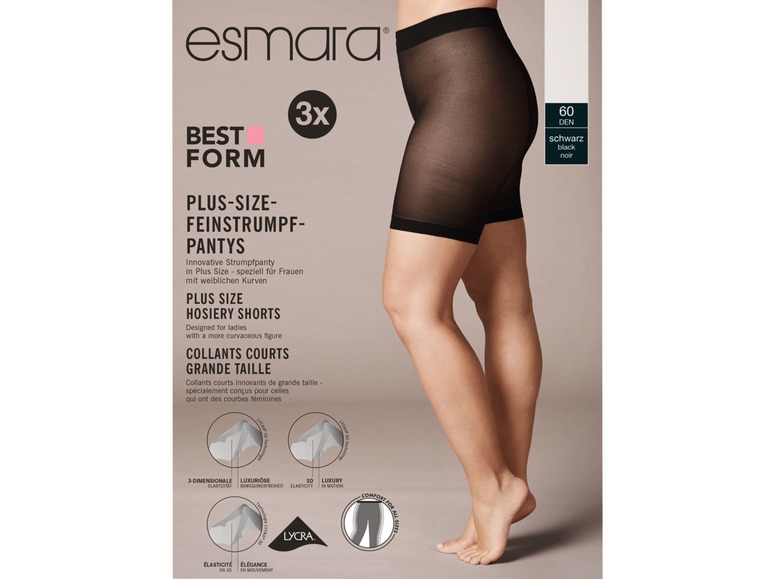 Pełny ekran: esmara® Cienkie majtki pończosznicze Plus Size, 3 pary - zdjęcie 2