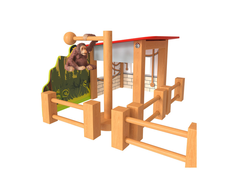 Pełny ekran: PLAYTIVE® Drewniany wybieg dla zwierząt w zoo z akcesoriami - zdjęcie 2