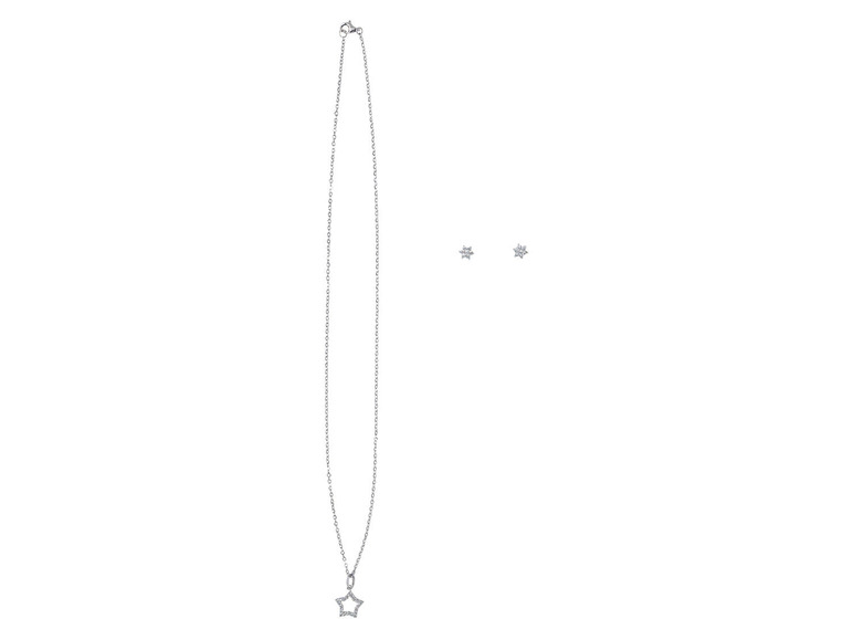 Pełny ekran: ESMARA® Komplet srebrnej biżuterii (łańcuszek z zawieszką + kolczyki), 1 komplet - zdjęcie 4