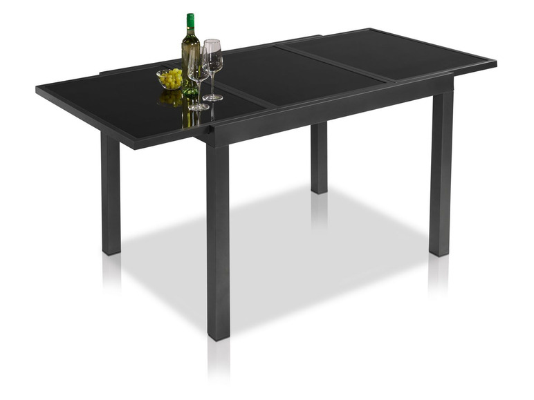 Pełny ekran: florabest Aluminiowy stół ogrodowy rozkładany czarny 120-180 x 89 x 75 cm - zdjęcie 5