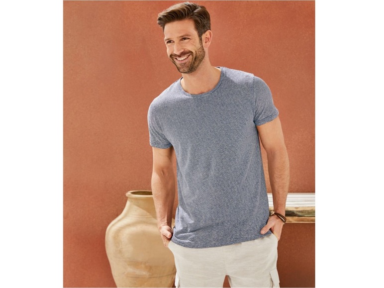 Pełny ekran: LIVERGY® T-shirt męski z lnem, 1 sztuka - zdjęcie 7