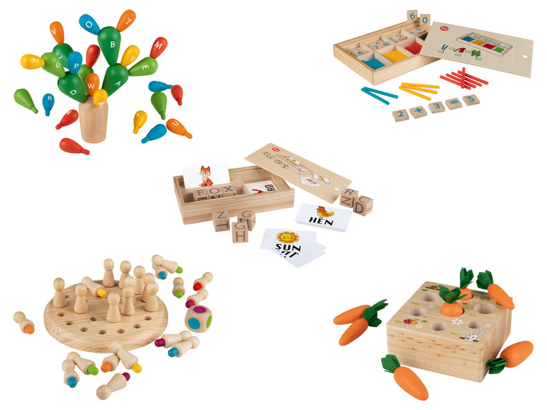 Pełny ekran: PLAYTIVE® Drewniana zabawka edukacyjno-poznawcza Montessori, 1 zestaw - zdjęcie 1