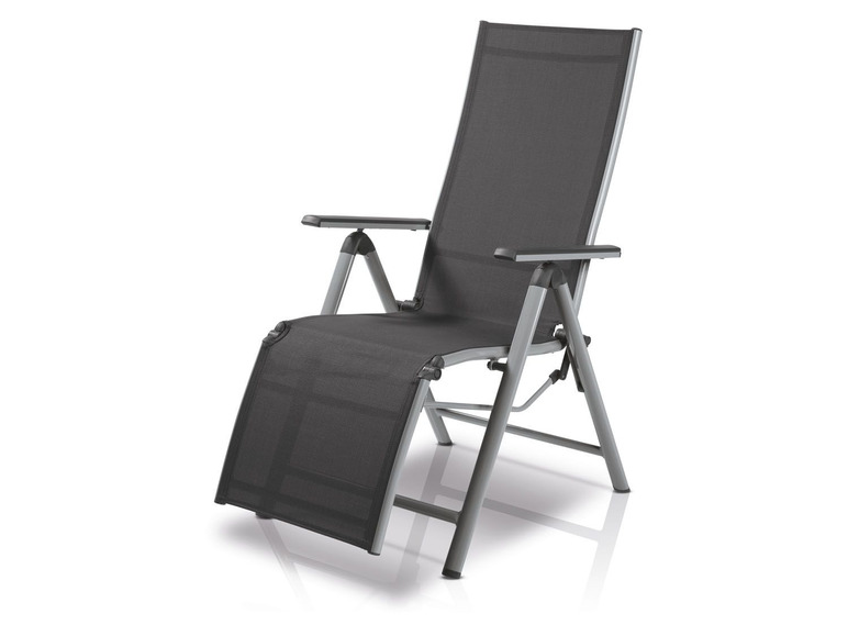 Pełny ekran: florabest Aluminiowy fotel ogrodowy Houston, z podnóżkiem, srebrny/ szary - zdjęcie 8