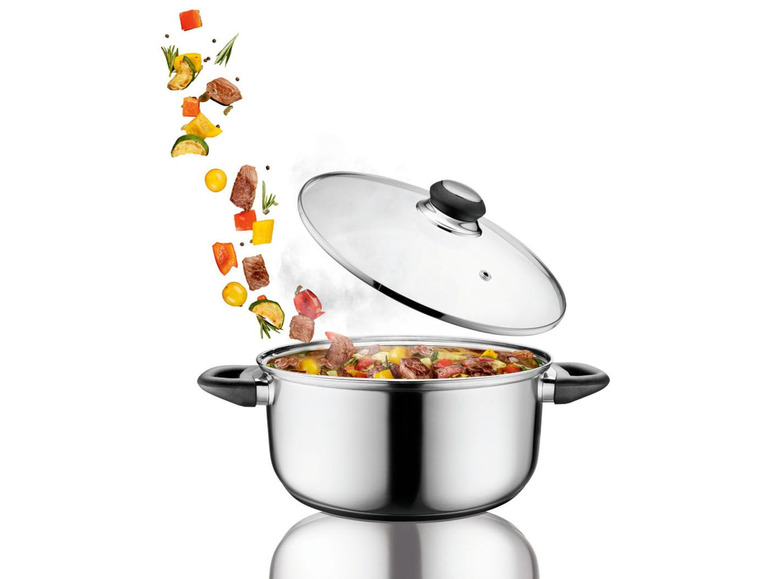 ERNESTO® Garnek ze stali szlachetnej z pokrywką, 24 cm