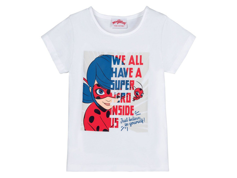 Pełny ekran: T-shirt dziewczęcy z bohaterami bajek, 2 sztuki - zdjęcie 3