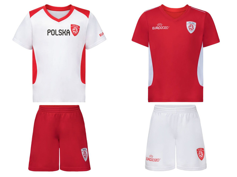 Pełny ekran: Strój piłkarski dziecięcy Polska UEFA Euro 2020, 1 komplet - zdjęcie 1