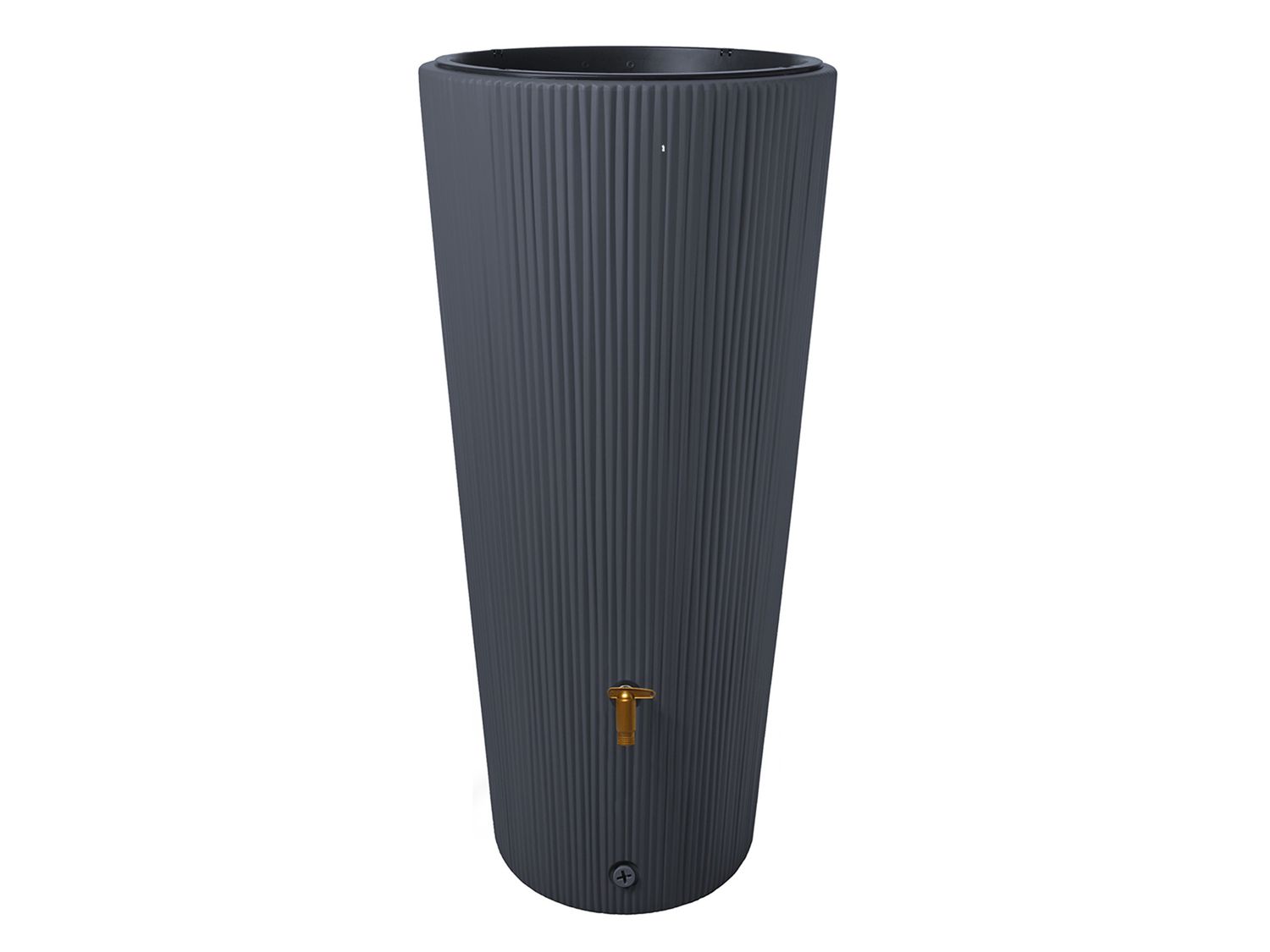 Zbiornik na wodę deszczową 4rain "VASO 2in1 Decor", pojemność 220 litrów, wysokość 120 cm, z donicą na rośliny (grafitowoszary)
