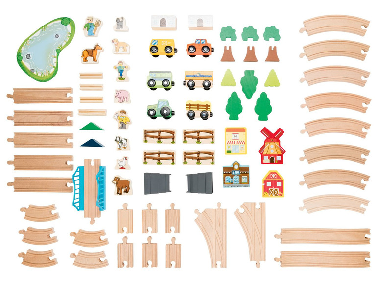 Pełny ekran: Playtive Drewniany zestaw do zabawy z kolejką - miasto lub farma - zdjęcie 13