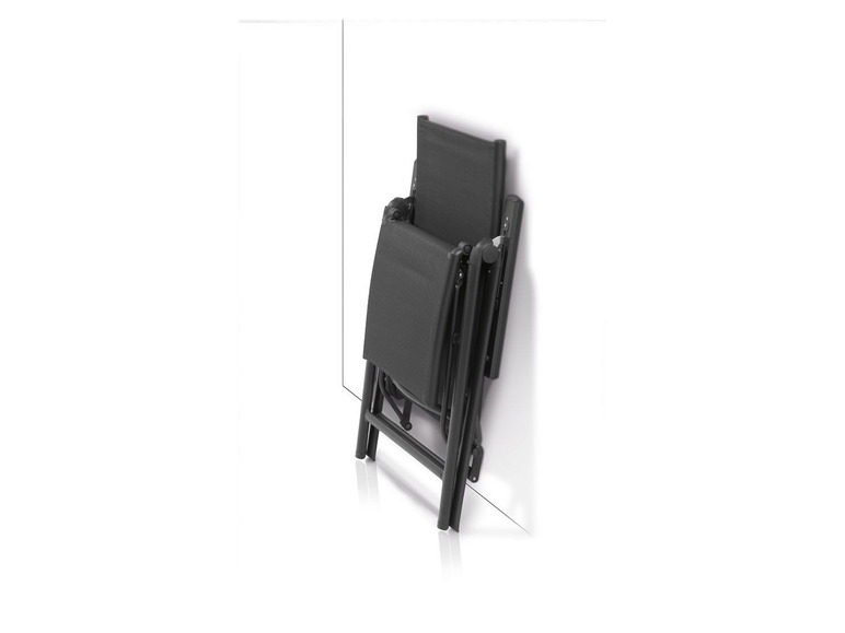 Pełny ekran: florabest Fotel leżak ogrodowy aluminiowy z podnóżkiem, czarny - zdjęcie 8