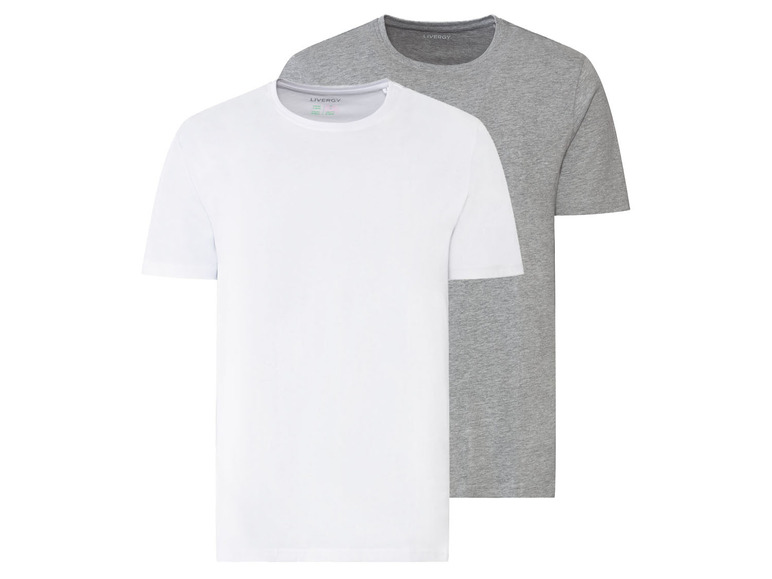 Pełny ekran: LIVERGY® T-shirt męski z bawełną, 2 sztuki - zdjęcie 2
