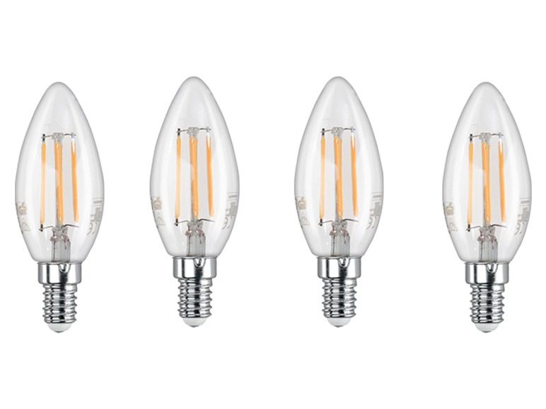 Pełny ekran: LIVARNO LUX Żarówka filamentowa LED E27 / E14, 4 sztuki, 1 zestaw - zdjęcie 4