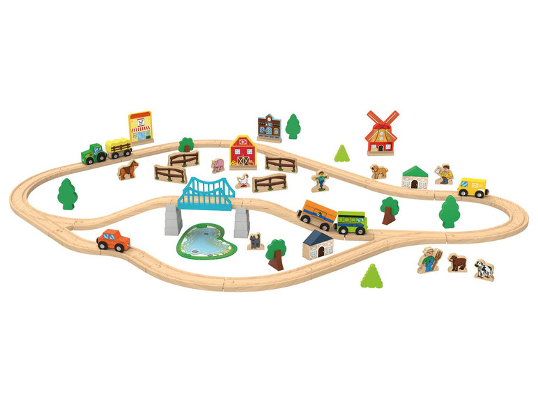 Pełny ekran: Playtive Drewniany zestaw do zabawy z kolejką - miasto lub farma - zdjęcie 10