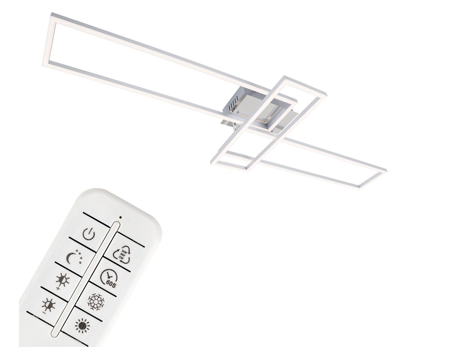 BRILONER CCT LED Designerska Lampa Sufitowa, Regulacja Barwy Światła i Jasności (3-krotny prostokątny (chrom))
