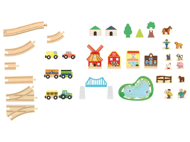 Pełny ekran: Playtive Drewniany zestaw do zabawy z kolejką - miasto lub farma - zdjęcie 14