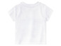 Biały T-shirt z krótkim rękawem.