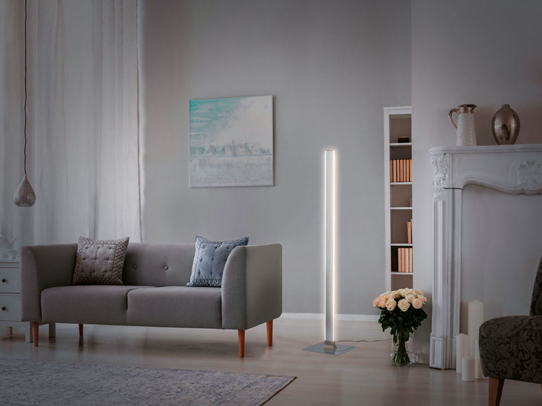 Pełny ekran: LIVARNO home Lampa stojąca LED w optyce matowego niklu - zdjęcie 3