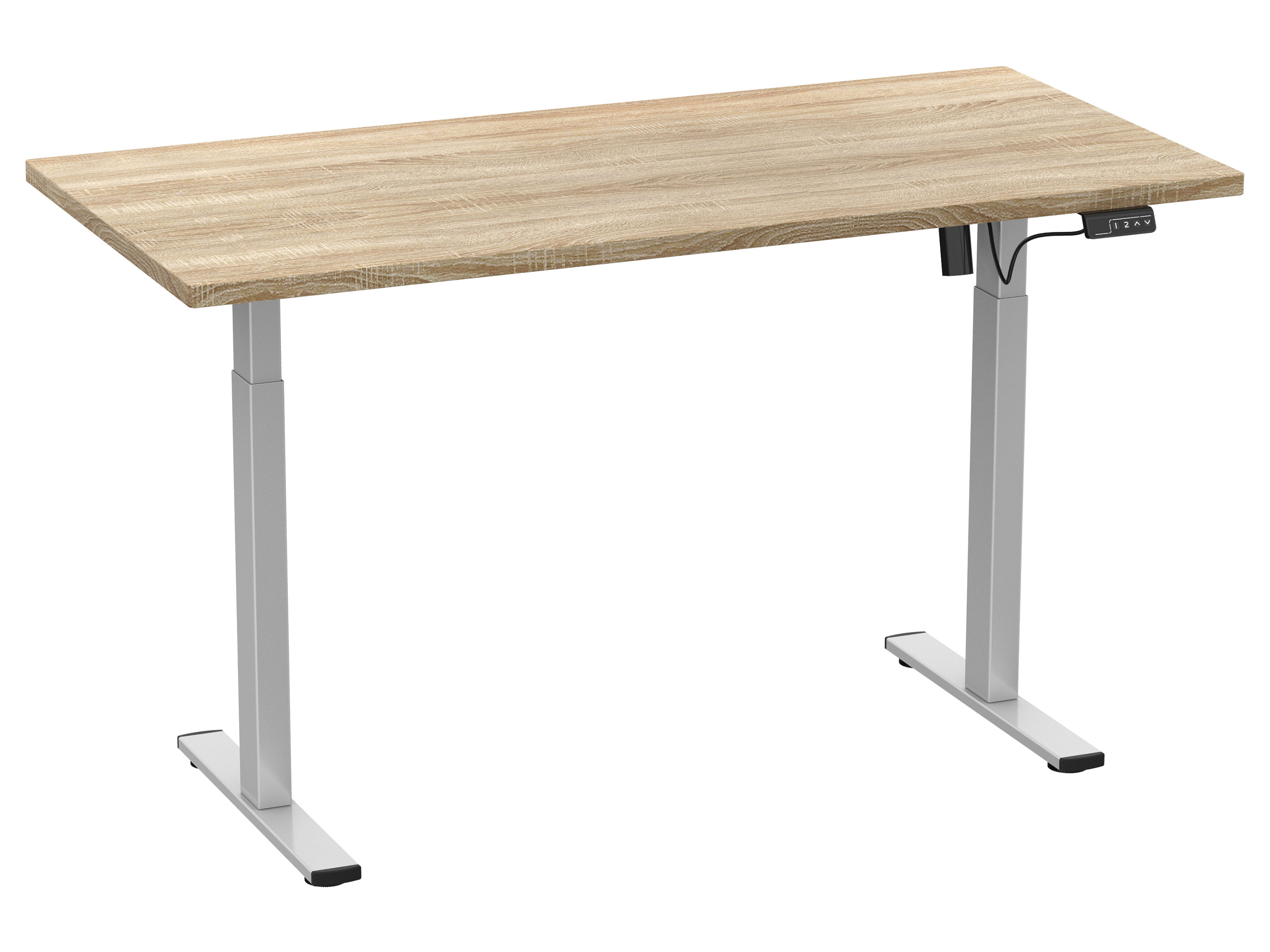 VCM Biurko E-Lona z regulacją wysokości (Dąb Sonoma/srebrny, 110 x 50 cm)