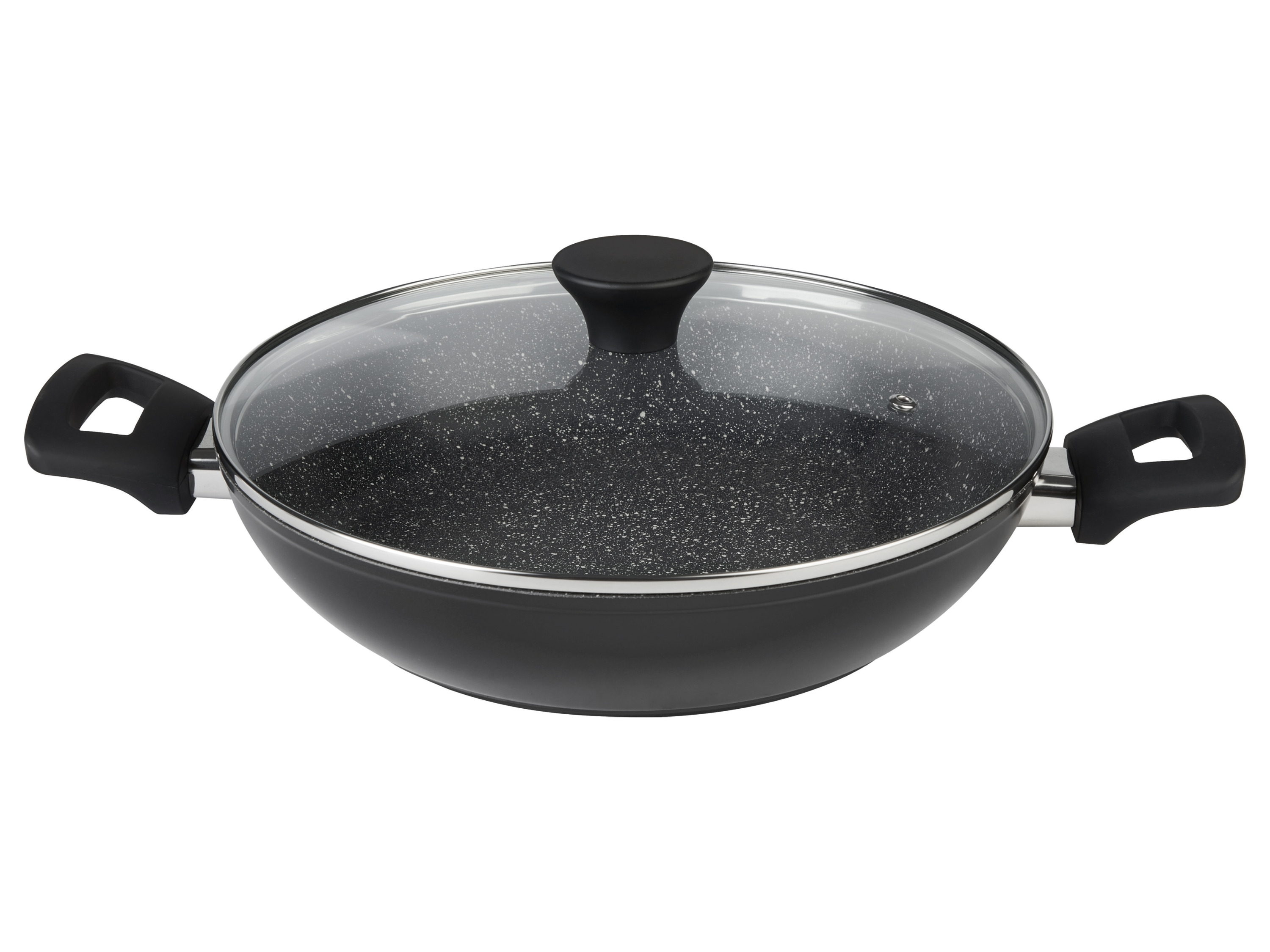 SILVERCREST® Patelnia aluminiowa z pokrywką, Ø 28 cm (Czarny)