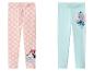 Legginsy dziecięce Minnie Mouse w różowe kropki oraz niebieskie legginsy Stitch i Angel