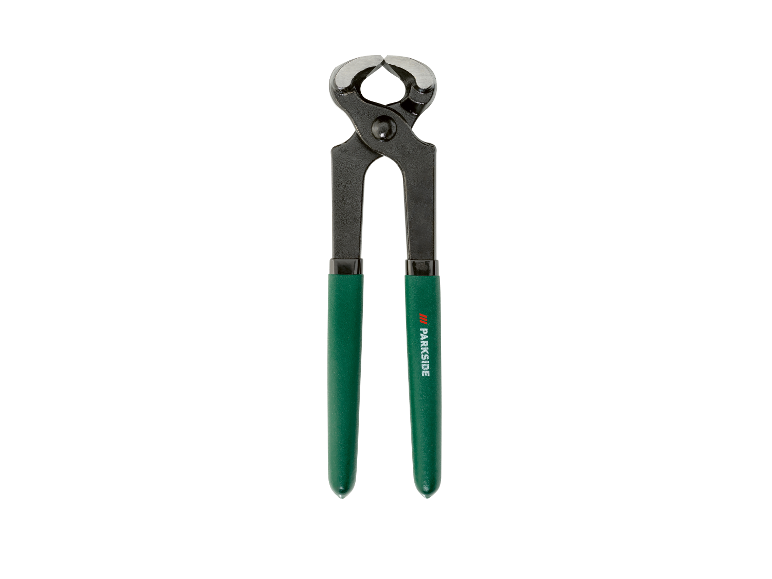 Obcęgi Parkside z zielonymi uchwytami.