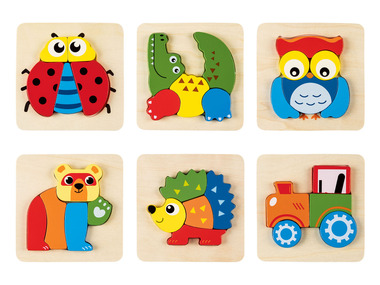 Playtive Puzzle drewniane zwierzęta, 1 zestaw