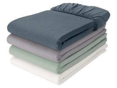 LIVARNO® Luksusowe prześcieradło satynowe z bawełny i wiskozy bambusowej z gumką, 140-160 x 200 x 27cm