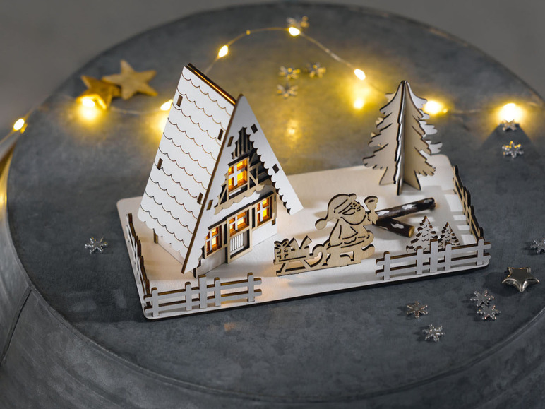 Pełny ekran: LIVARNO home Dekoracyjny drewniany domek świąteczny LED - zdjęcie 13