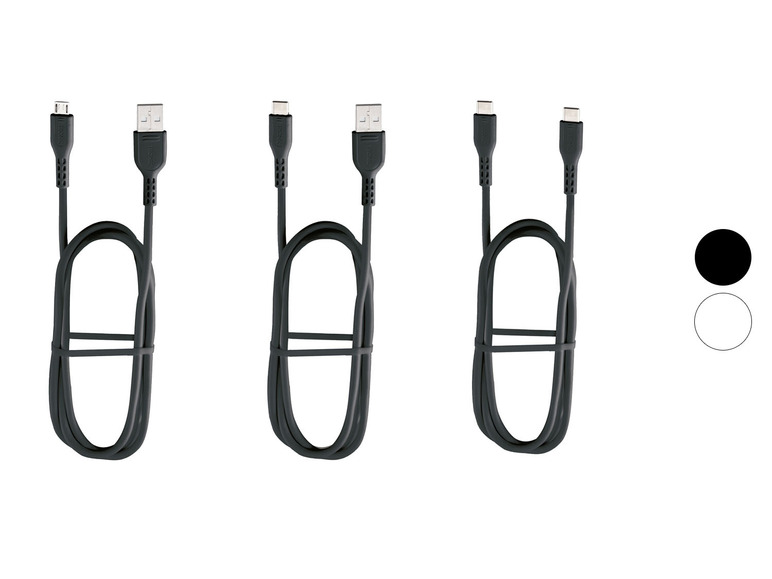Pełny ekran: TRONIC® Kabel do ładowania i transmisji danych, USB-C, USB-A i Micro - zdjęcie 1