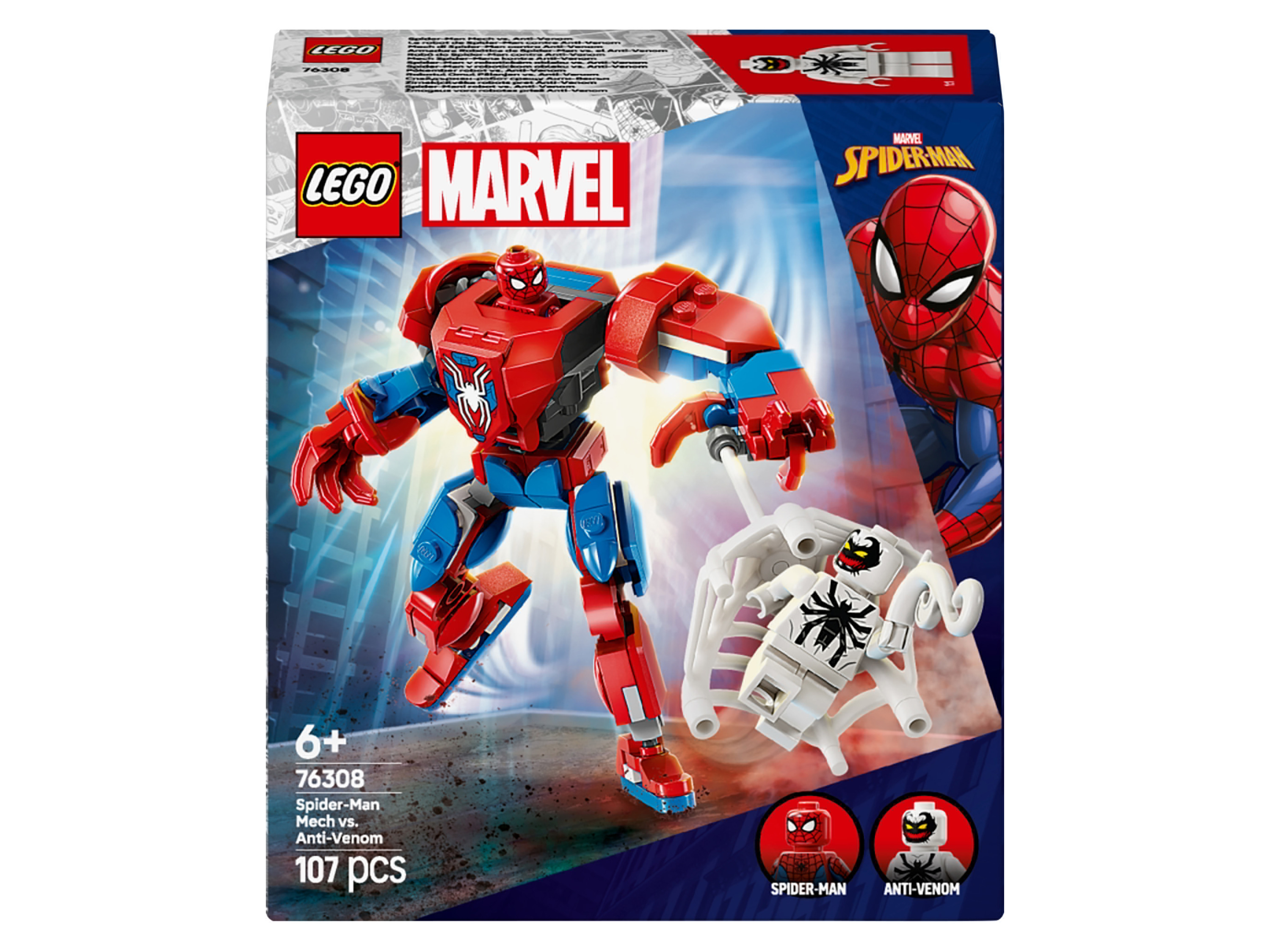 LEGO® Marvel Super Heroes 76308 Zestaw klocków Mech Spider-Mana kontra Anti-Venom