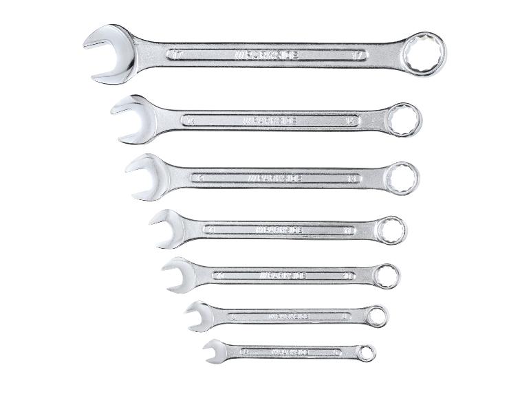 Zestaw kluczy kombinowanych Parkside o różnych rozmiarach.
