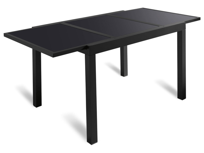 Pełny ekran: LIVARNO home Aluminiowy stół ogrodowy Houston, 120/180 x 90 cm, rozkładany, czarny - zdjęcie 3