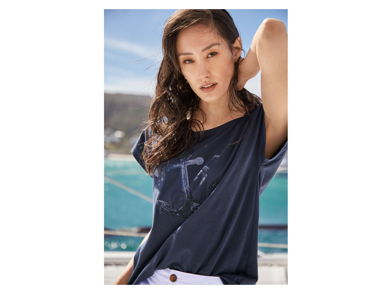 Pełny ekran: esmara T-shirt damski, z cekinowym wykończeniem w żeglarskim stylu - zdjęcie 3