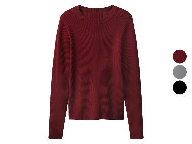 esmara® Sweter prążkowany damski z bawełną
