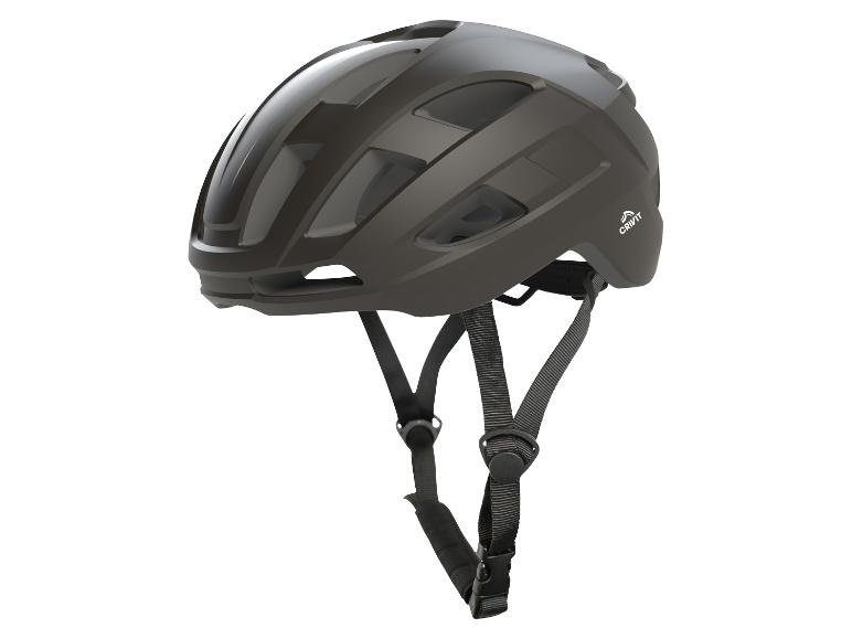 Czarny kask rowerowy Crivit.