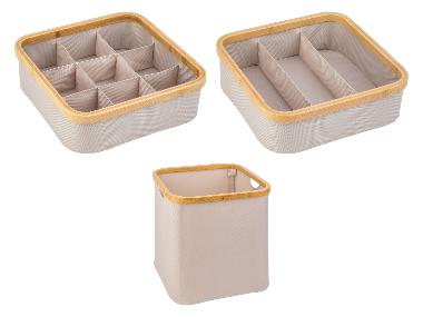 LIVARNO home Organizer z materiału i z ramką z bambusa