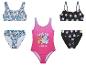 Kostiumy kąpielowe Pokémon i Smiley: jednoczęściowy, bikini i figi.