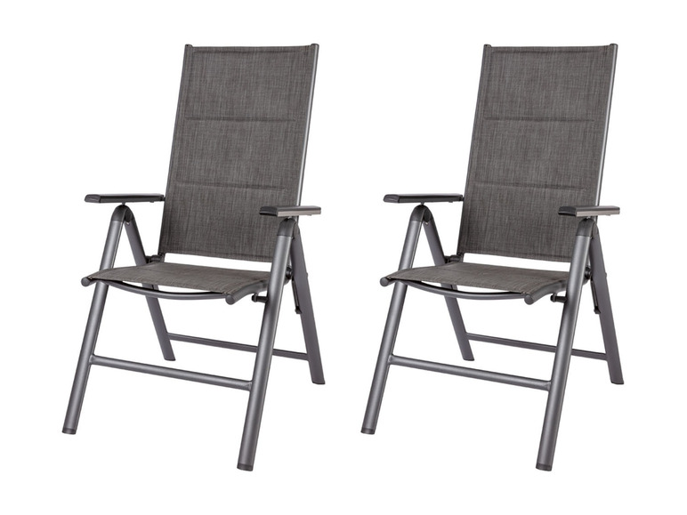 Pełny ekran: LIVARNO home Zestaw 2 aluminiowych foteli ogrodowych Toronto, antracyt - zdjęcie 1