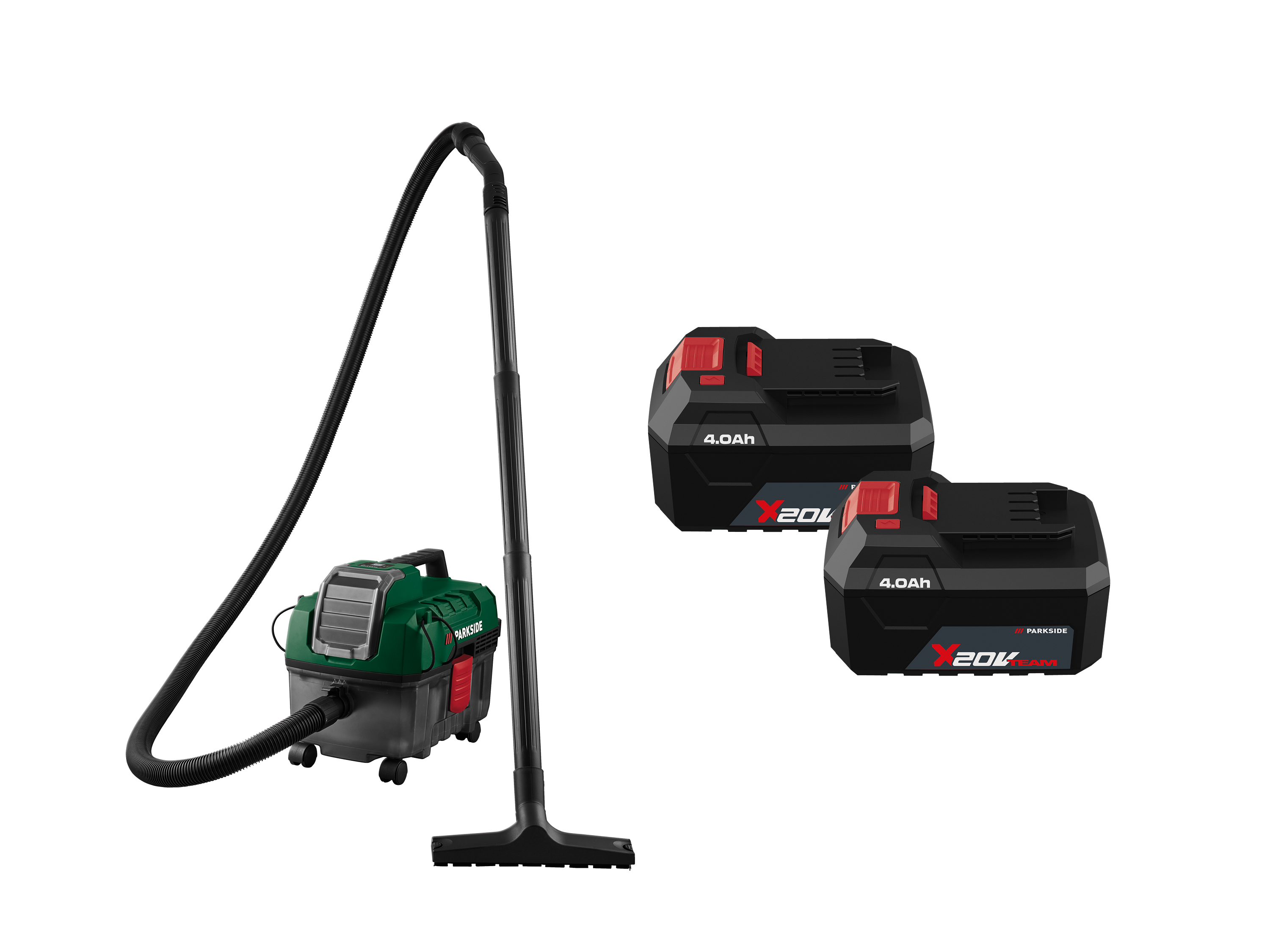 PARKSIDE® Zestaw Odkurzacz do pracy na mokro i sucho 20 V z 2 akumulatorami 4 Ah