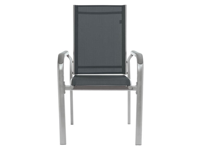 Pełny ekran: LIVARNO home Zestaw aluminiowych mebli ogrodowych Houston (stół rozsuwany + 4 krzesła sztaplowane), srebrny/ szary - zdjęcie 4