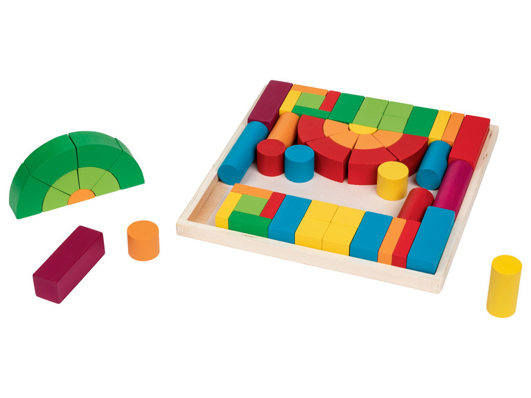 Pełny ekran: Playtive Drewniana układanka Montessori w kolorach tęczy, 1 zestaw - zdjęcie 10